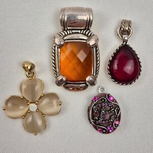 Vtg Style Gothic‎ Romantic Pendant Curated Lot of 4 Whimsigoth Spellcore Jewelry